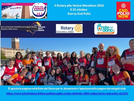 Il Rotary alla Venice Marathon 2023
