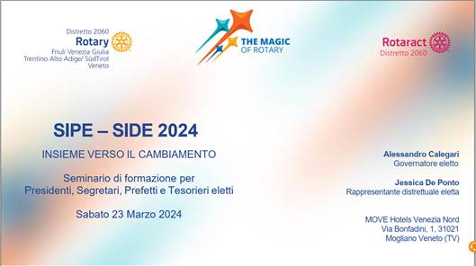 Il SIPE e il SIDE 2024-2025 sabato 23 marzo